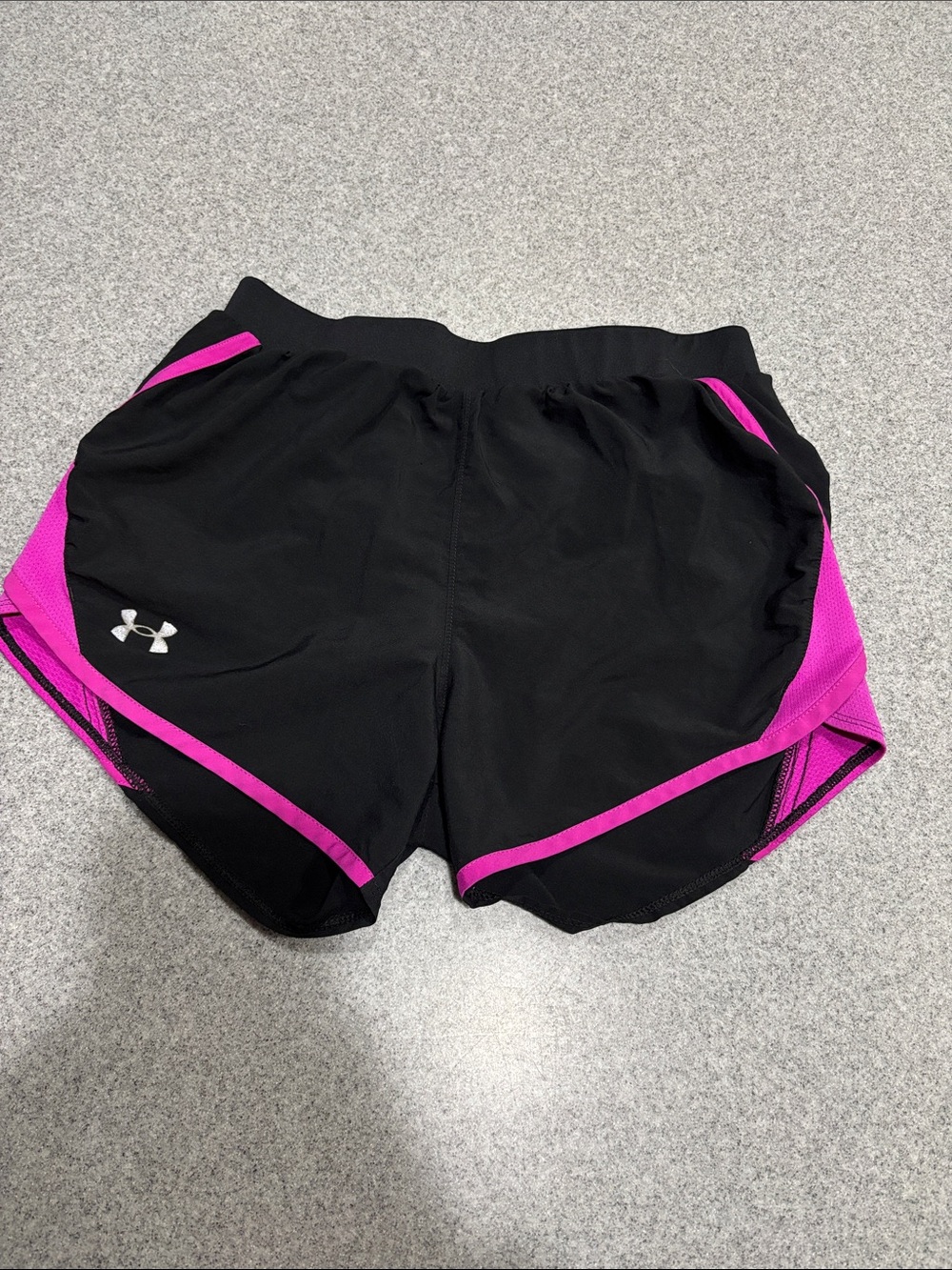 Under Armour Women's Black and Purple Performance Running Shorts